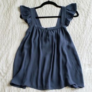 NWT: LOFT Blue Butterfly-Sleeve Tank, XS